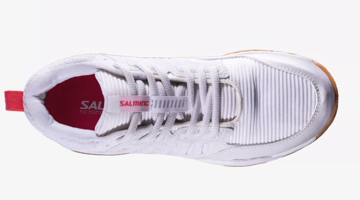 new - Salming Rival 2 Junior Shoes, White/Coral/Silver
