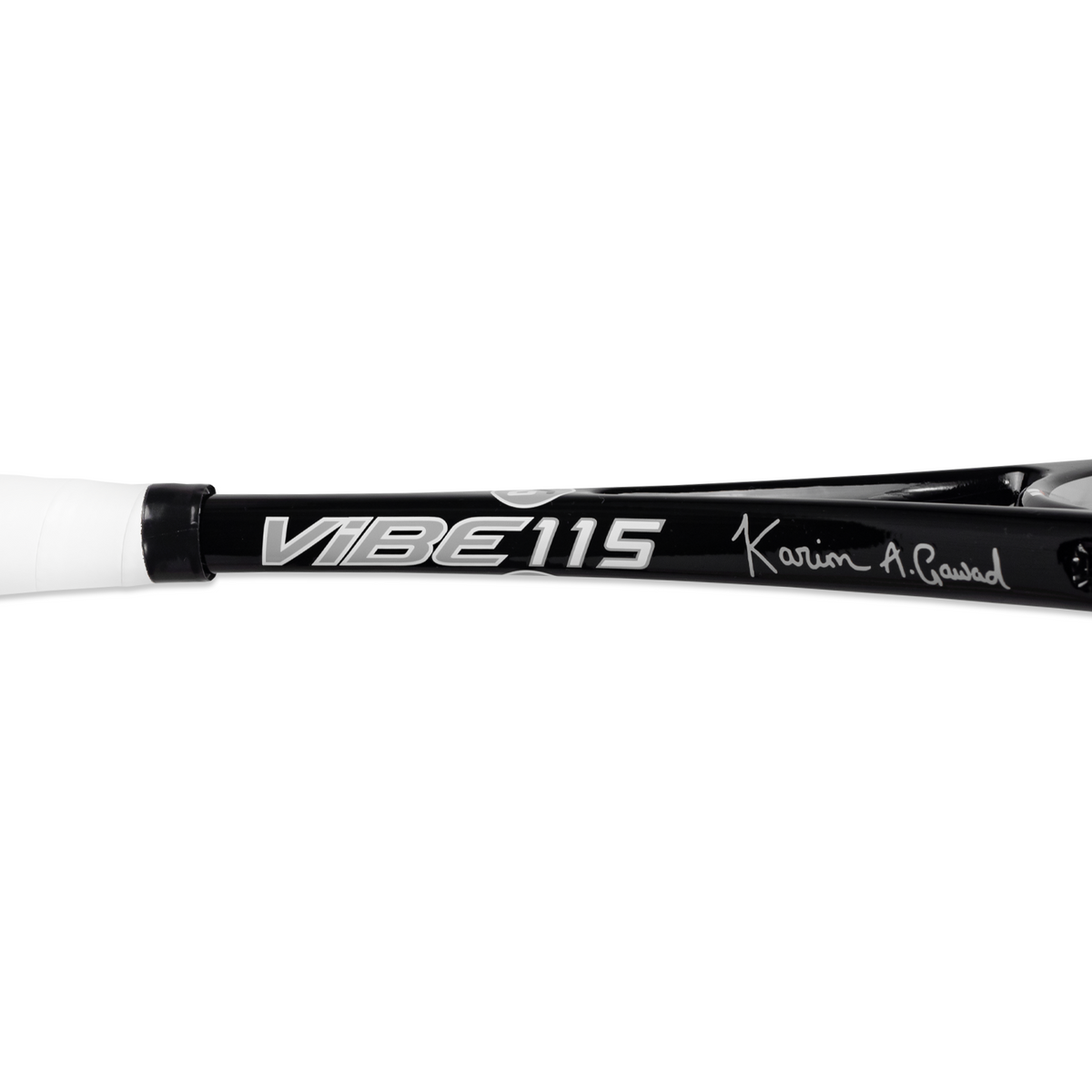 Harrow Vibe 115 Squash Racquet, Custom Karim Adbel Gawad, Black/Silver