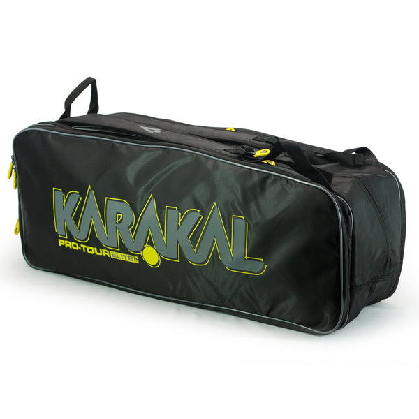 Karakal Pro Tour Elite 2.1, 12 Racquet Bag, Yellow Trim