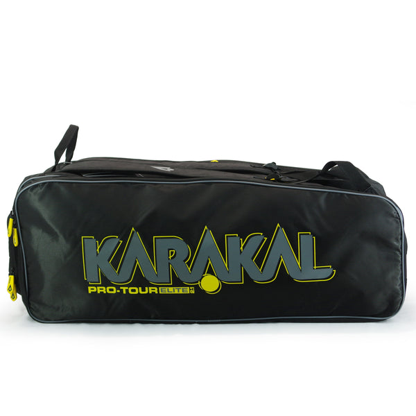 Karakal Pro Tour Elite 2.1, 12 Racquet Bag, Yellow Trim