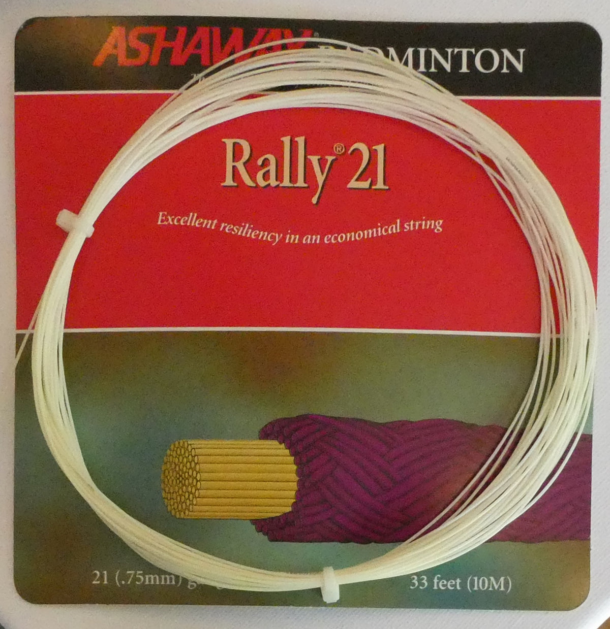 Ashaway Rally 21 Badminton String, Yellow, 10 M SET
