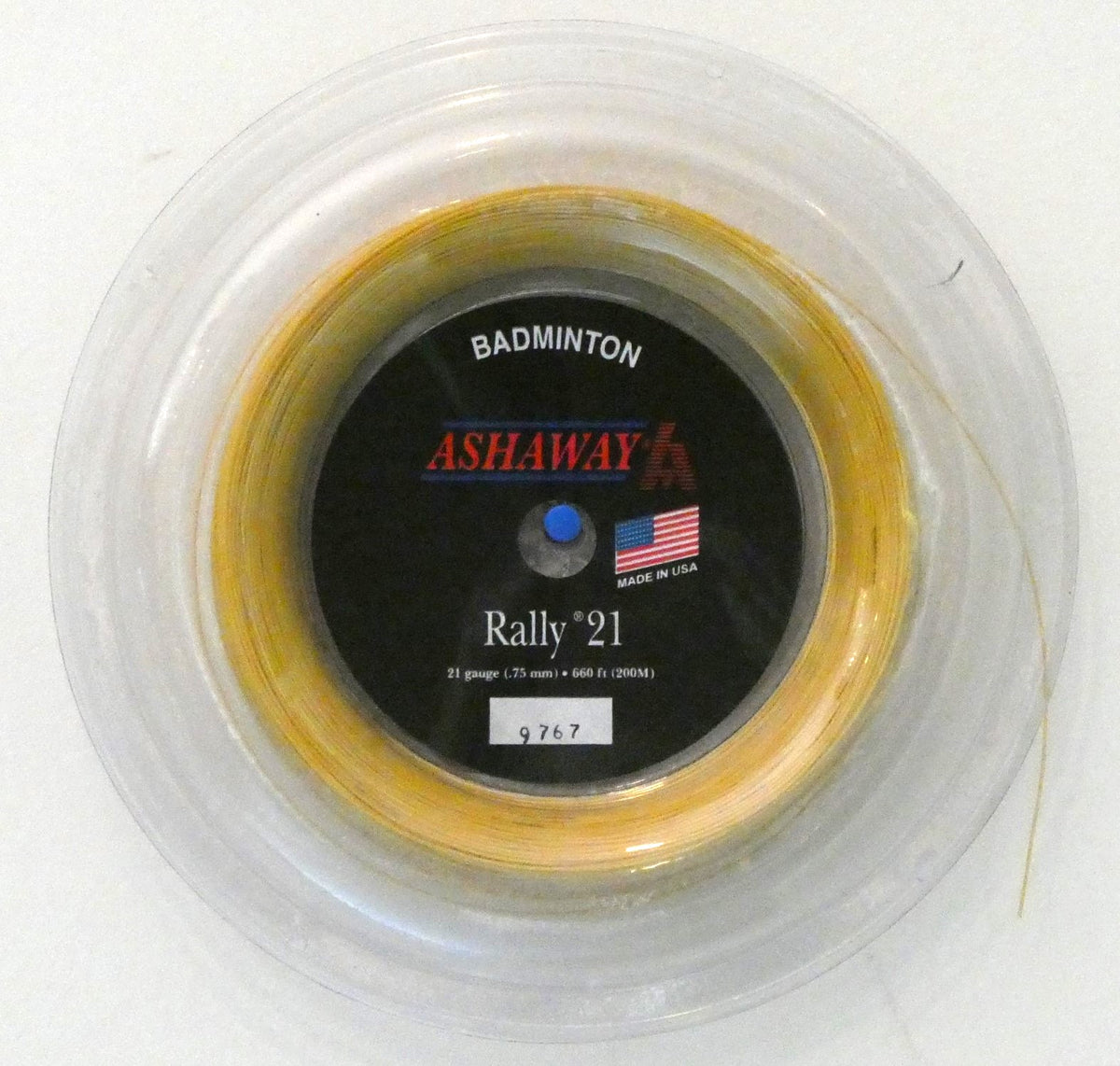 Ashaway Rally 21 Badminton String, Yellow, 200 M REEL