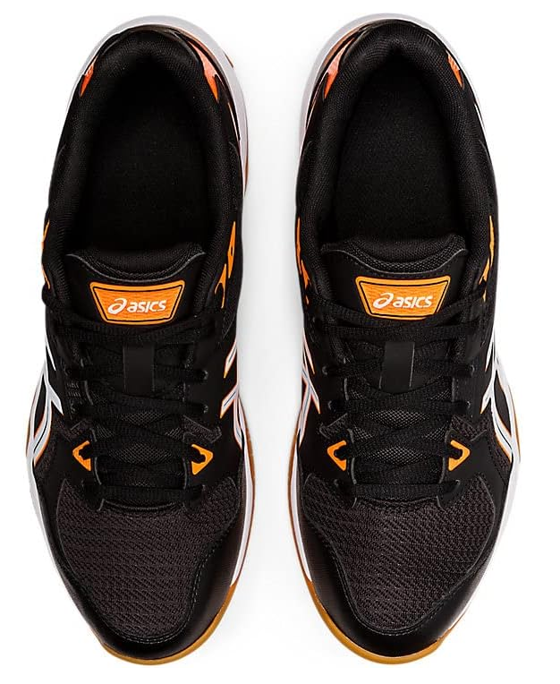 WIDE - Asics Gel-Rocket 10 Men's Court Shoes, Black / Shocking Orange