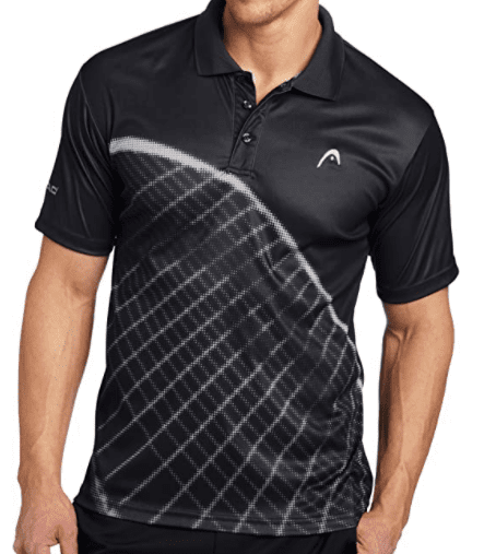 Head Men's Grand Slam Polo,  Black / Gray