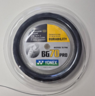 Yonex BG70 Pro Badminton String, 22g, 200 M REEL, Black