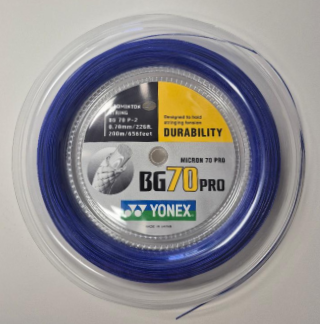 Yonex BG70 Pro Badminton String, 22g, 200 M REEL, Royal Blue