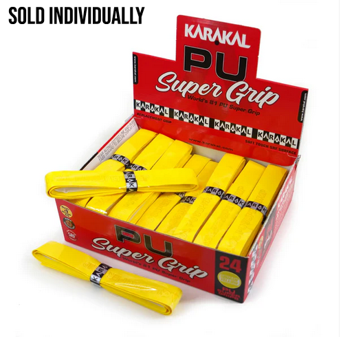 2 Sur-grips Karakal Super PU – Jaune – Pour Tennis, Squash, Badminton – Adhérence Et Confort Améliorés