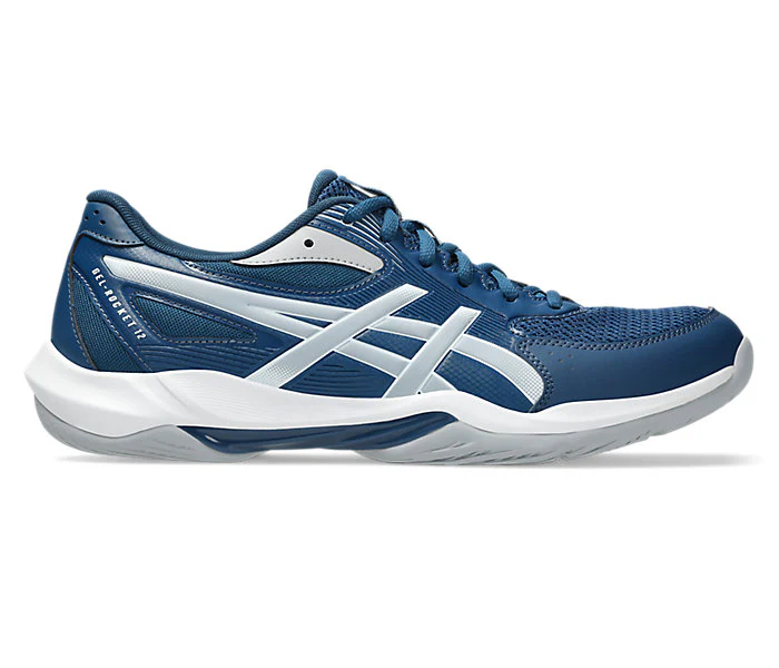 new - Asics Gel Rocket 12 WIDE (2E) Men's Court Shoes, Mako Blue/Piedmont Grey