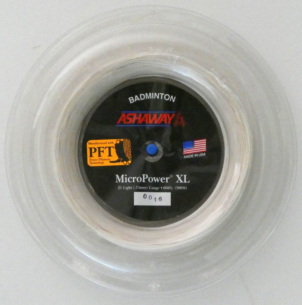 Ashaway MicroPower XL Badminton String, White, 200 M REEL