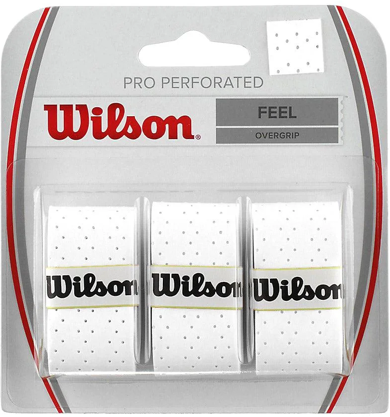 Wilson Pro Perforated Overgrip, 3-pack, White