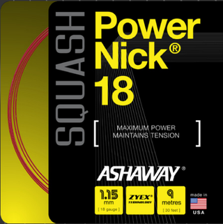 thumbnail image 2 of Ashaway Powernick 18 Squash Racket String - Red (110m Reel) 2 of 5