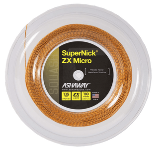 Ash（4点） Ashaway SuperNick ZX Micro Squash String, 18g, Orange with blue