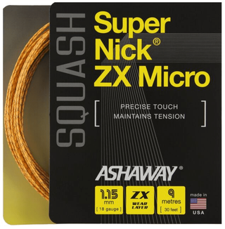 String System BASIC オーク　78×20 Ashaway SuperNick ZX Micro Squash String, 18g, Orange / Blue