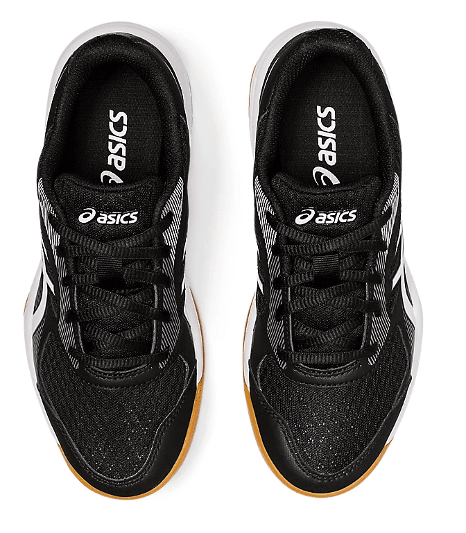 Asics Upcourt 5 GS Junior Court Shoes Black White SquashGear