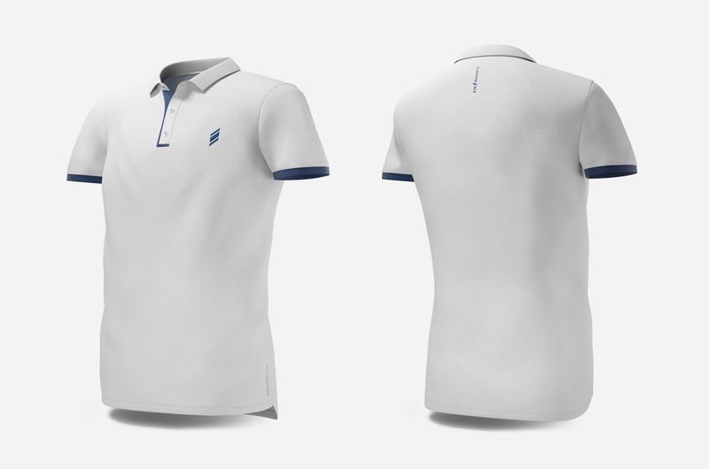 Eye Rackets Inline Button Polo, White / Navy