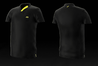 Eye Rackets Performance Line V-Neck Shirt, Black / Yellow Trim
