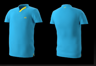 Eye rackets Performance Line V-Neck Shirt, Light Blue / Yellow Trim