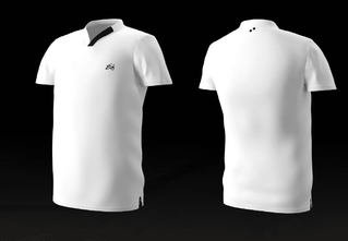 Eye rackets Performance Line V-Neck Shirt, White / Black Trim