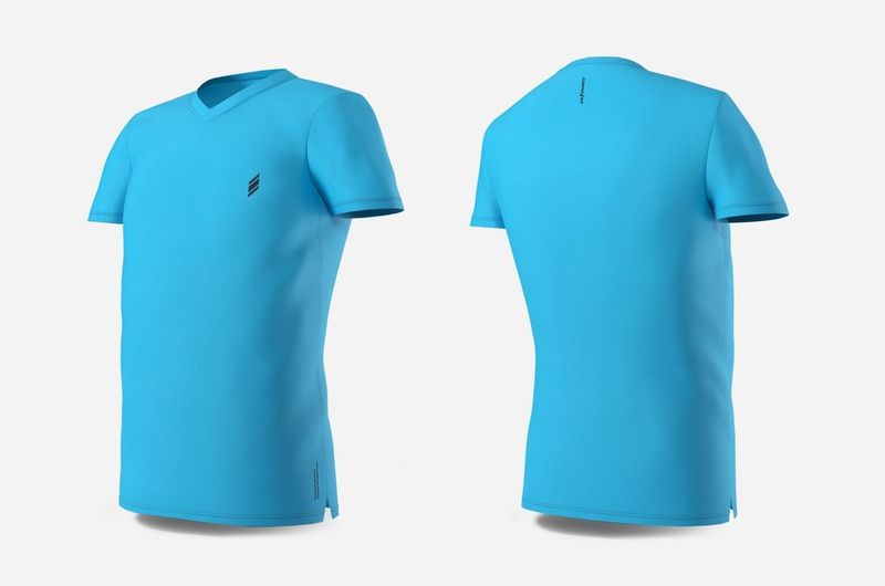 Eye Rackets Inline V-Neck Shirt, Light Blue