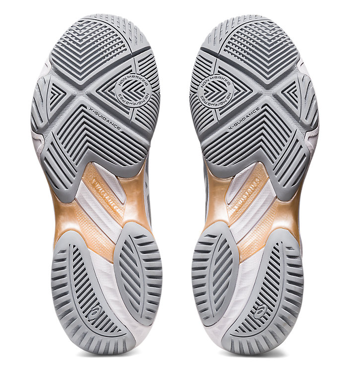 Asics Netburner Ballistic FF 3 Women's Court Shoes, Piedmont Grey / Champagne