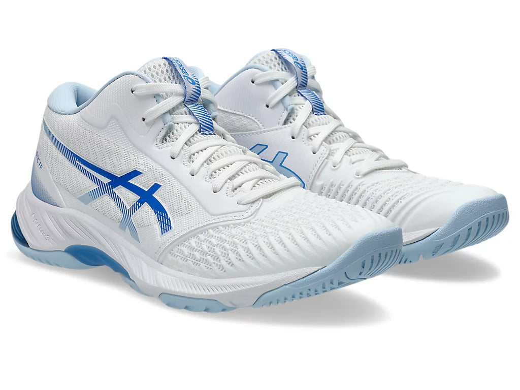 NEW - Asics Netburner Ballistic FF MT 3 Women's Shoes, White / Blue Coast