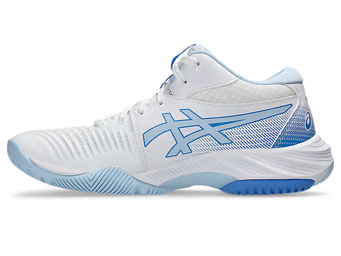 new - Asics Netburner Ballistic FF MT 3 Women's Court Shoes, White/Blue Coast