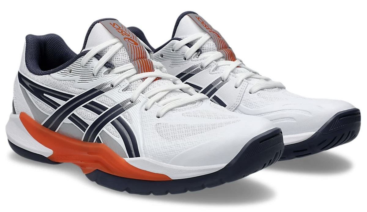 new color - Asics PowerBreak FF Men's Court Shoes, White / Nova Orange