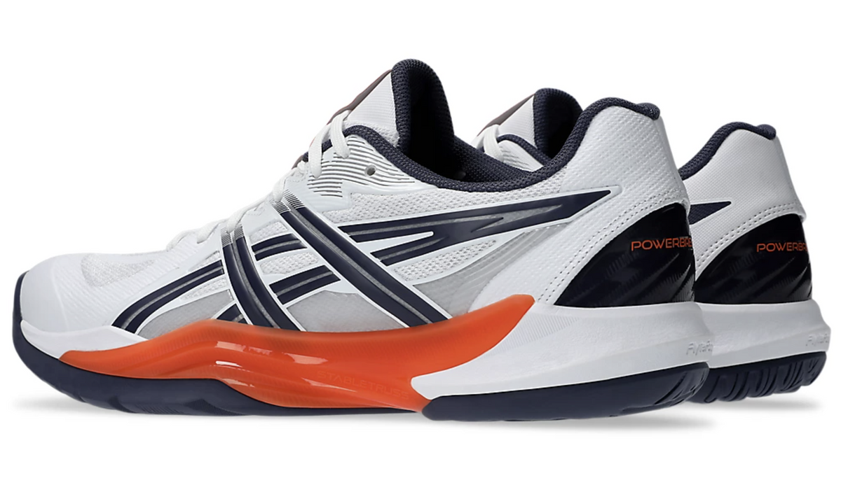 new color - Asics PowerBreak FF Men's Court Shoes, White / Nova Orange