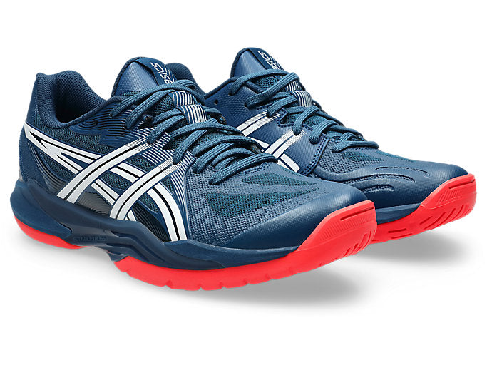 new - Asics Powerbreak FF Men's Court Shoes, Mako Blue/White