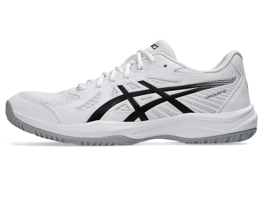 Asics Upcourt 6 Men's Court Shoes, White / Black