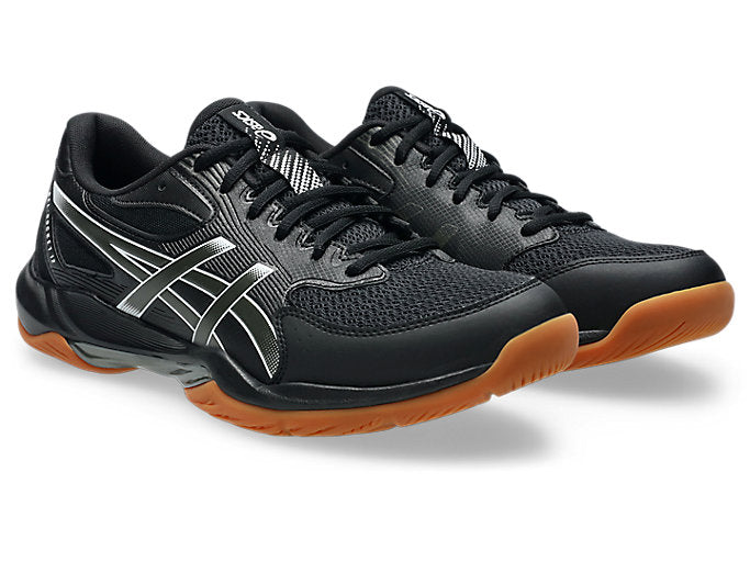 updated - Asics Gel Rocket 12 Men's Court Shoes, Black/Gunmetal
