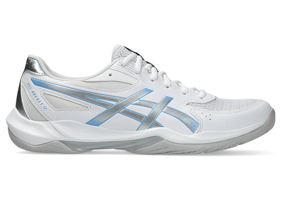 new - Asics Gel Rocket 12 Men's Court Shoes, White/Cloud Grey
