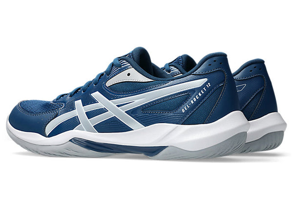 updated - Asics Gel Rocket 12 Men's Court Shoes, Mako Blue/Piedmont Grey