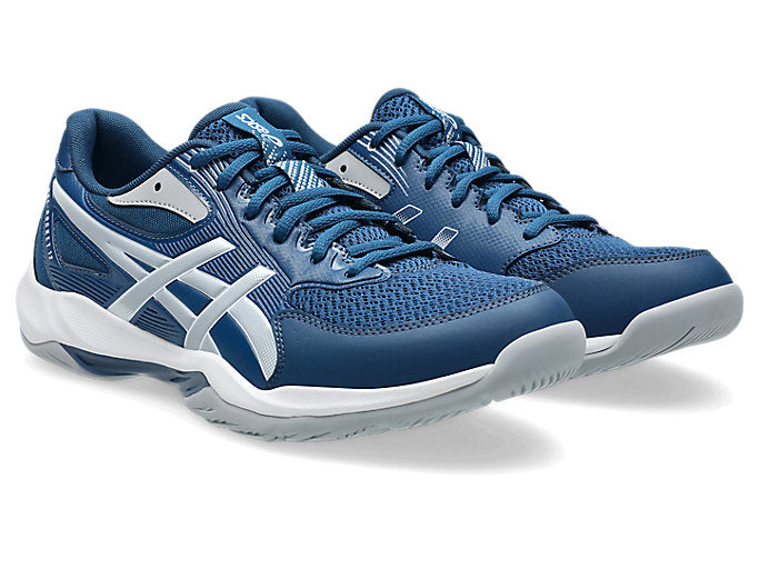 updated - Asics Gel Rocket 12 Men's Court Shoes, Mako Blue/Piedmont Grey