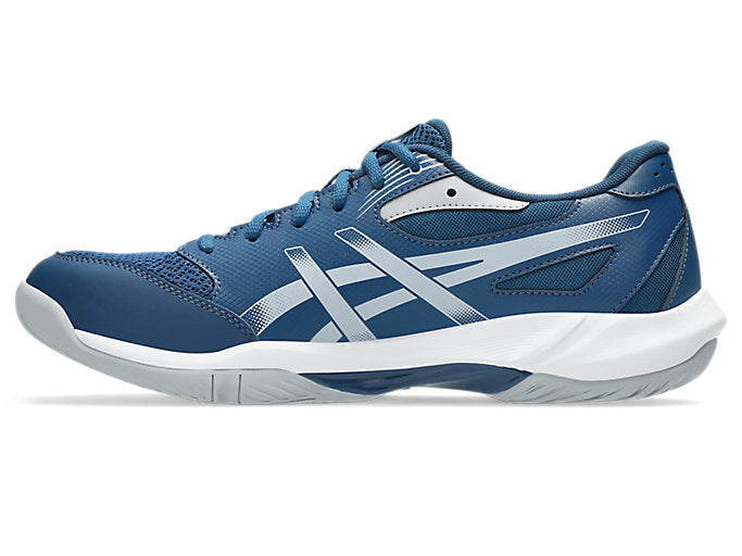 updated - Asics Gel Rocket 12 Men's Court Shoes, Mako Blue/Piedmont Grey