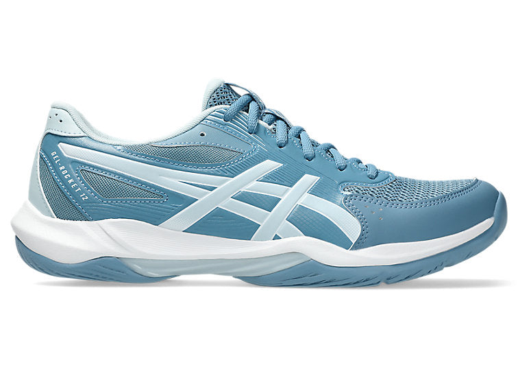 new - Asics Gel Rocket 12 Men's Court Shoes, Saba Blue/Cool Grey