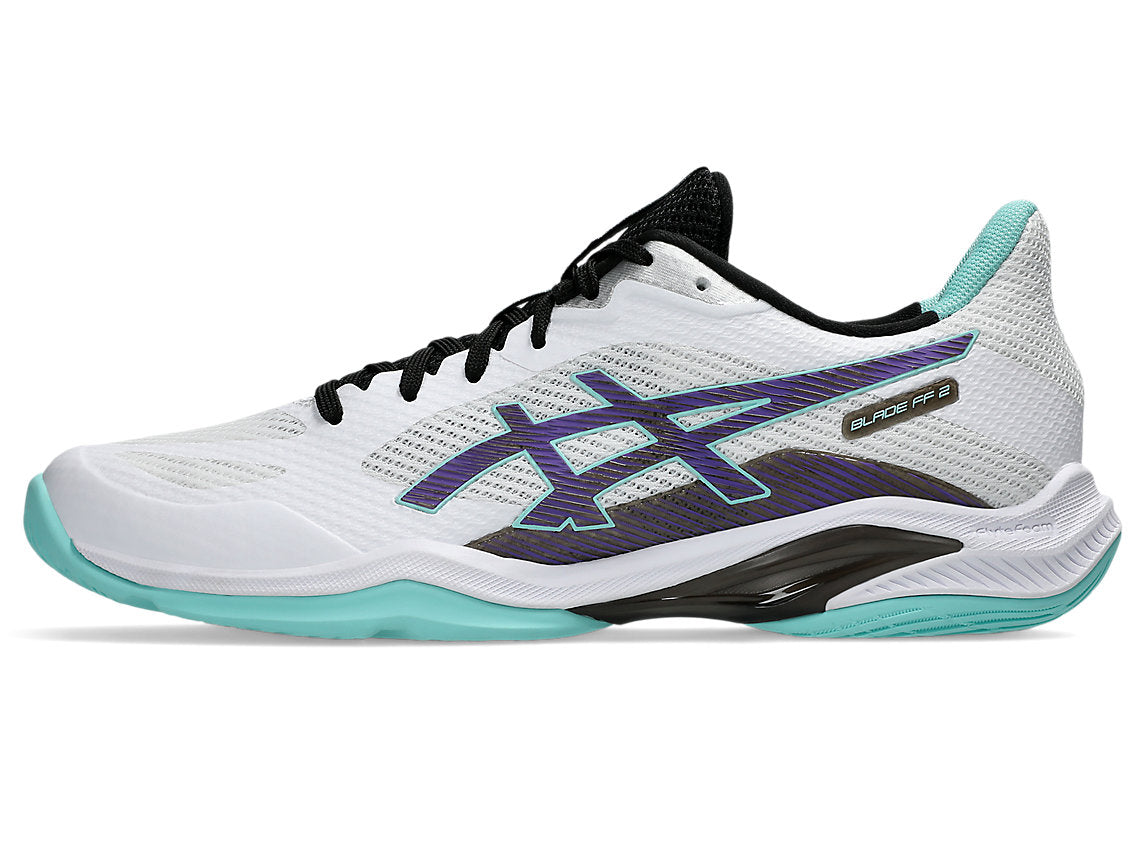 new - Asics Blade FF 2 Men's Court Shoes, White/Radiant Amethyst