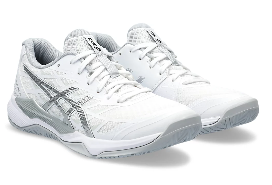 Sale $20 off - Asics Gel-Tactic 12 Women's Court Shoes, White / Pure Silver - Discount in the cart