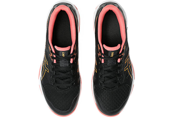 Asics Gel-Rocket 11 Women's Court Shoes, Black/Orange Pop