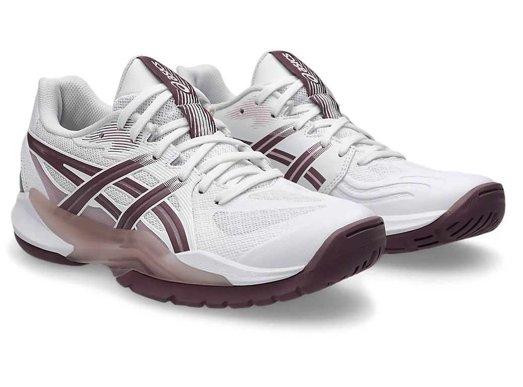 new - Asics PowerBreak FF Women's Court Shoes, White / Dusty Mauve