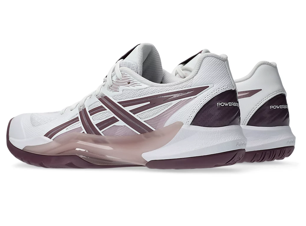 SALE - Asics PowerBreak FF Women's Squash Shoes, White / Dusty Mauve