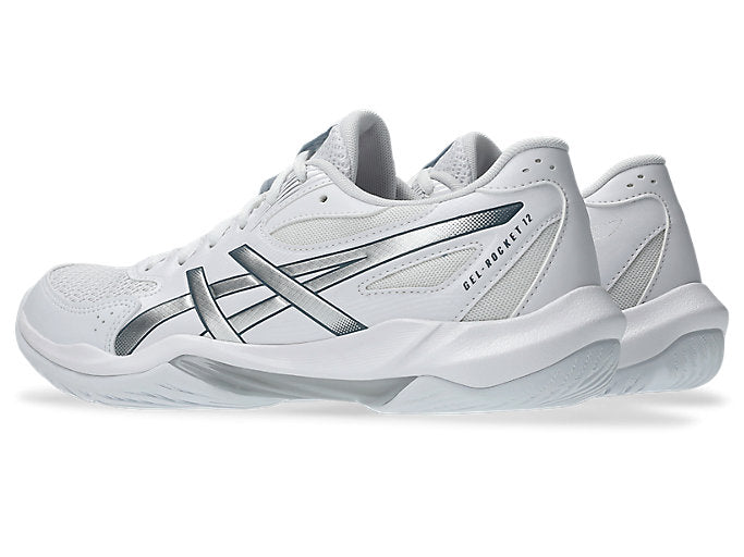 Gel Rocket 12 Women's Court Shoes, White/Pure Silver