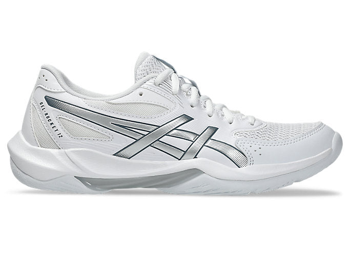 Gel Rocket 12 Women's Court Shoes, White/Pure Silver