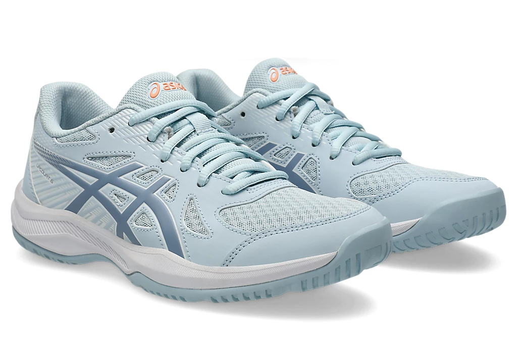 SALE - Asics Upcourt 6 Women's Court Shoes, Grey / Grey Blue