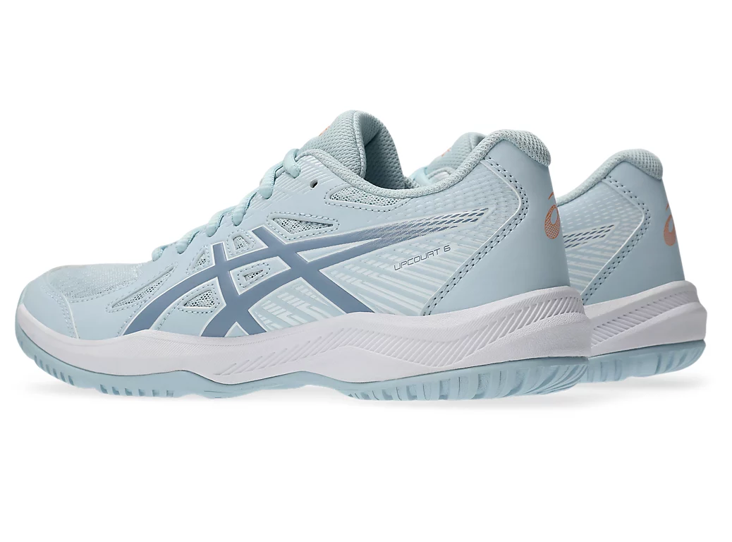 SALE - Asics Upcourt 6 Women's Court Shoes, Grey / Grey Blue