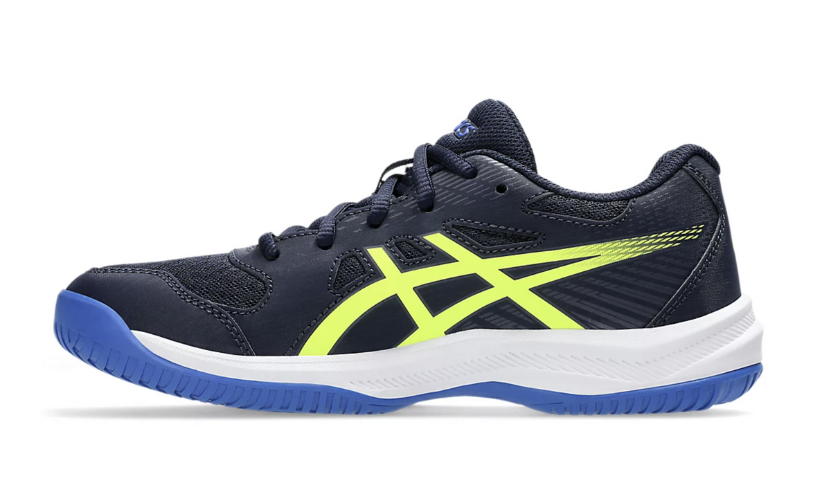 New color - Asics Upcourt GS 6 Junior Court Shoes, Midnight/Safety Yellow