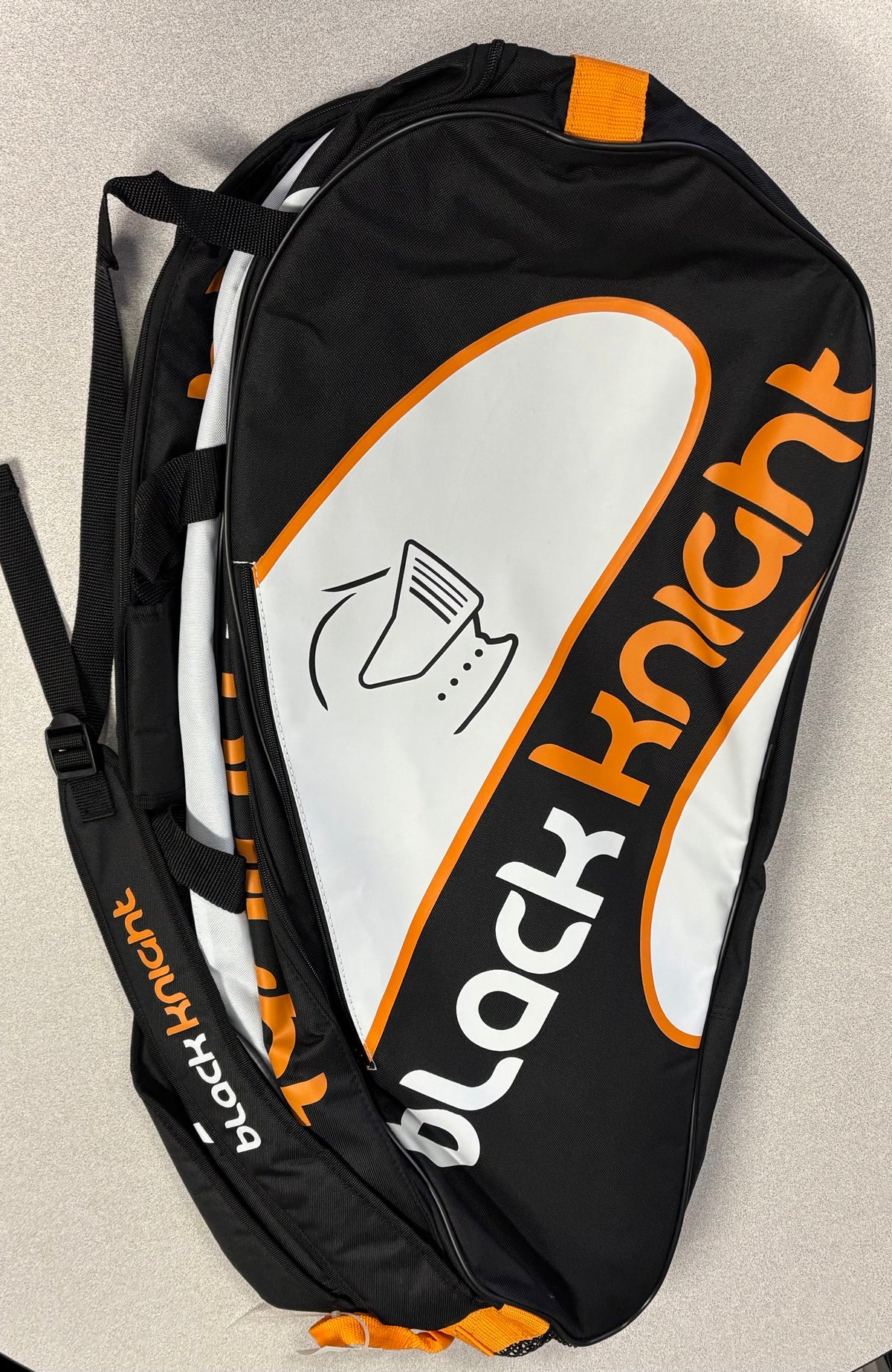 Black Knight Triple Gear Racquet Bag, Black/Orange