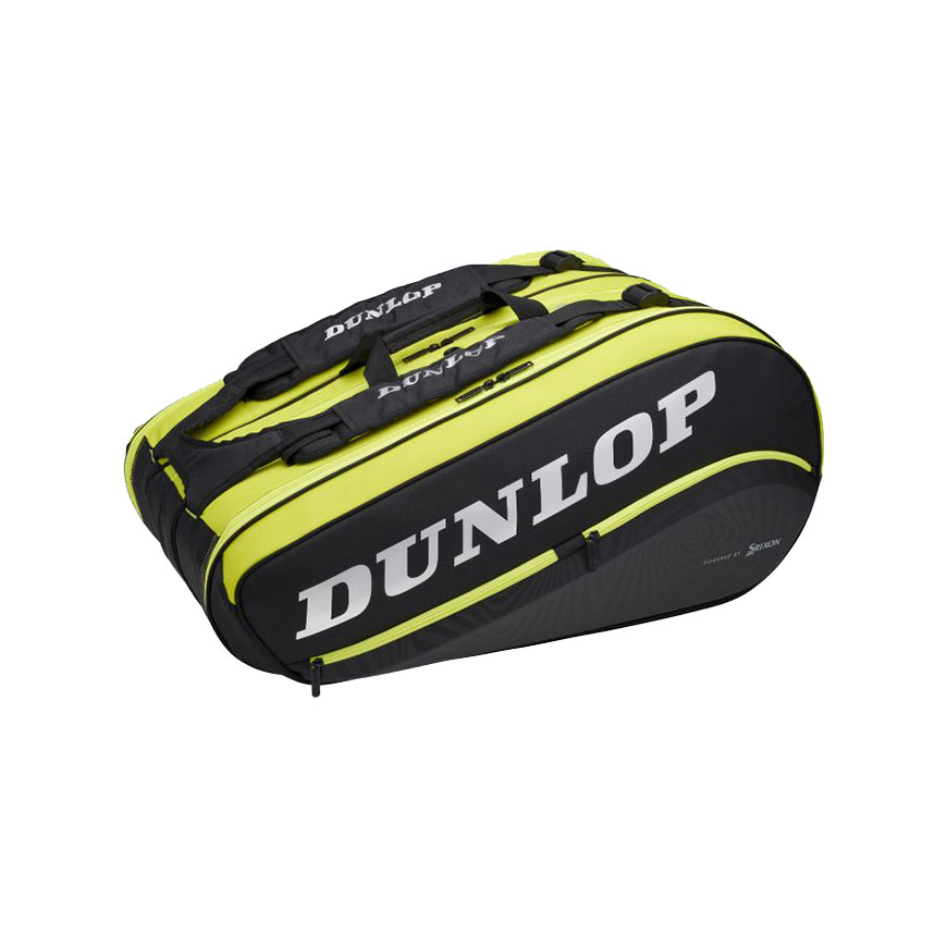 2025 - Dunlop SX Performance 12 Racket Thermo Squash Bag, Black/Yellow