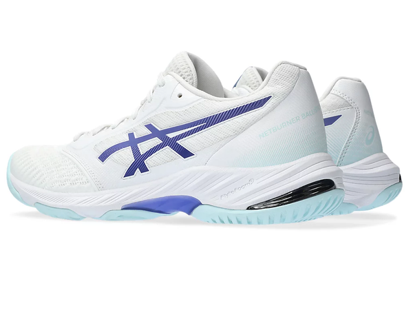 SALE - Asics Netburner Ballistic FF 3 Women's Court Shoes, White /Blue Violet