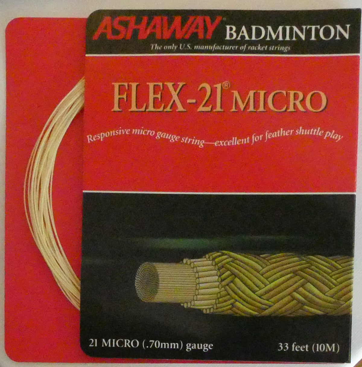 Ashaway Flex 21 Micro, Creme, Badminton String, 10 M SET